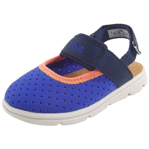 NEW TOMS Kid Caity Perforated Water Shoe Sandal Adjustable Sling Back Closed Toe - Picture 3 of 5